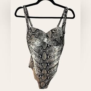 Bond-Eye Australia One Piece Python Print Swimsuit Size 12 D-DD